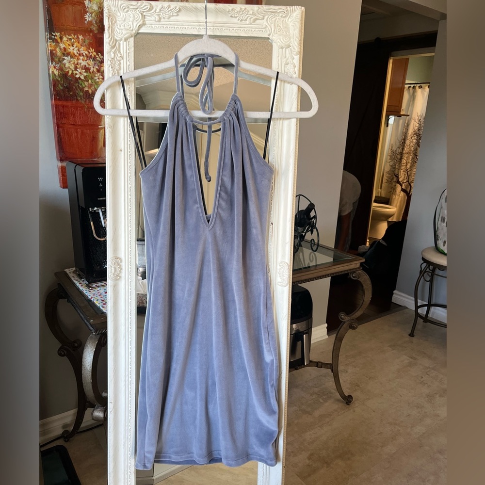 Backless mini dress.
